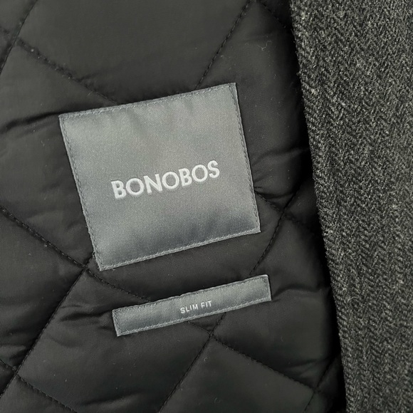 Bonobos Quilted Bomber Jacket in Heather Gray Herringbone - Picture 4 of 8